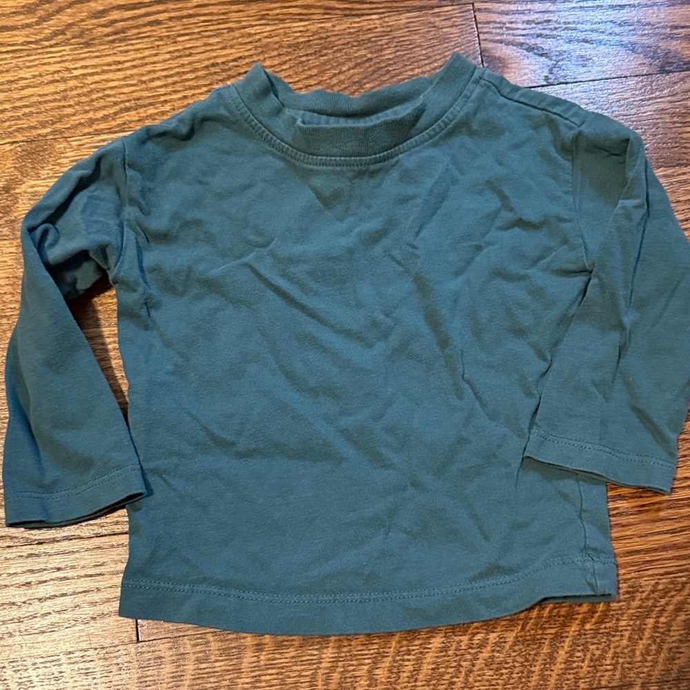 Hanna Andersson Kids Long Sleeve Teal Shirt sz 12-18m